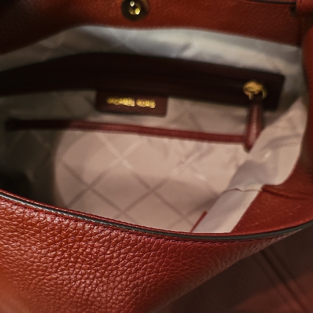 Michael Kors Red Shoulder Bag with Gold Hardware